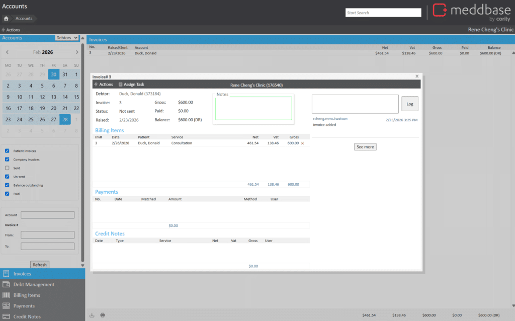 Automated billing and invoicing generated from a completed appointment, one of the core benefits of patient management software